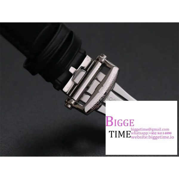 Excalibur Tourbillon 45m Diamond Bezel Black Openwork Black Leather Strap JBF Tourb - Image 9