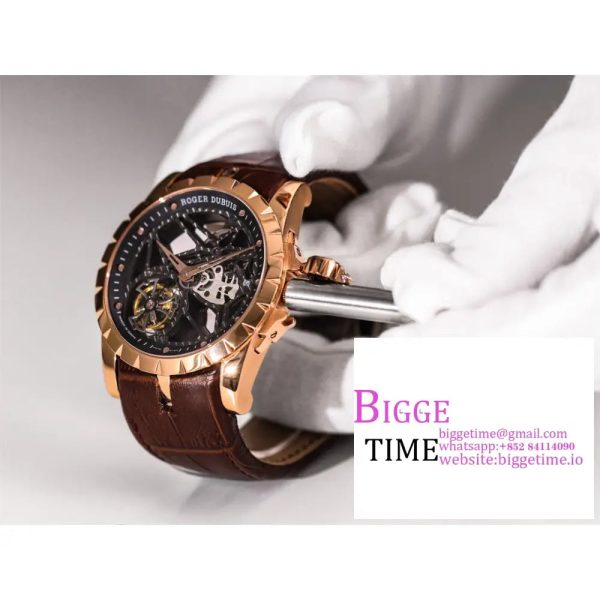 Excalibur Tourbillon 45m RG Black Dial Brown Leather Strap JBF Tourb - Image 2