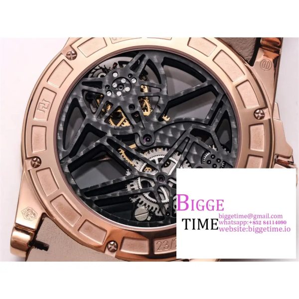 Excalibur Tourbillon 45m RG Black Dial Brown Leather Strap JBF Tourb - Image 7