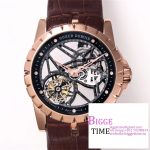 Excalibur Tourbillon 45m RG Black Dial Brown Leather Strap JBF Tourb