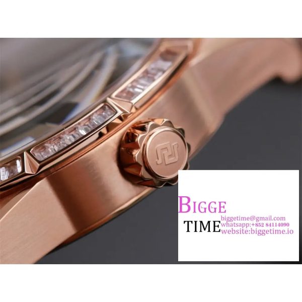 Excalibur Tourbillon 45m RG Diamond Bezel Black Openwork Brown Leather Strap JBF Tourb - Image 5