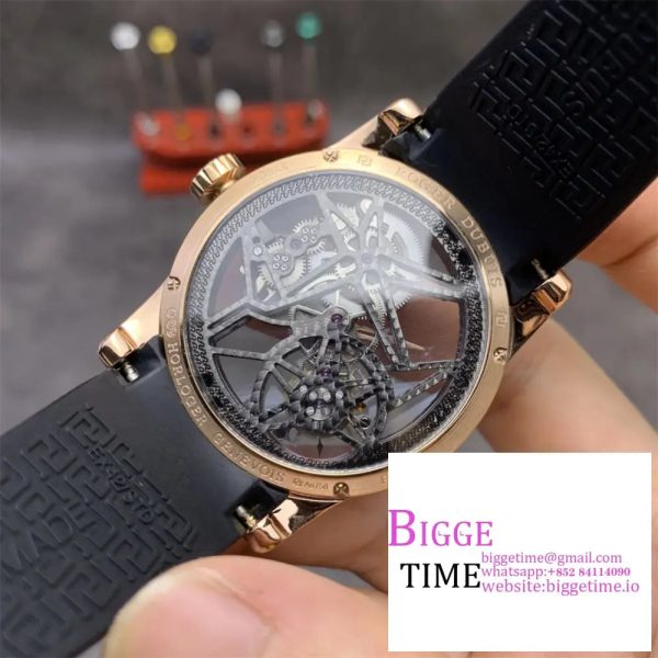 Excalibur Tourbillon 45m RG Red Openwork Camo Rubber Strap BBRF Tourb - Image 3