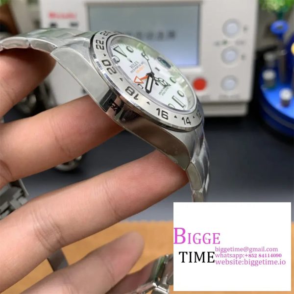 Explorer II 42mm 216570 Black 904L SS GMF 1:1 Best Edition White Dial on Bracelet A3186 (Correct Hand Stack) - Image 3
