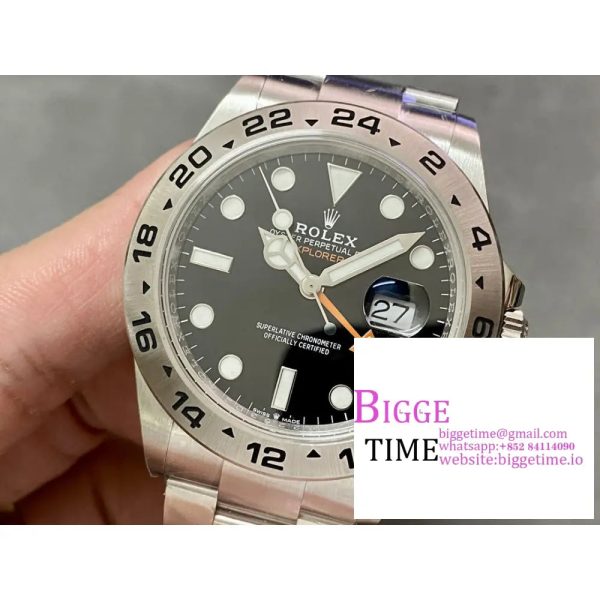 Explorer II 42mm 226570 Black 904L SS V2 GMF 1:1 Best Edition Black Dial on Bracelet  SH3285 (Correct Hand Stack) - Image 2