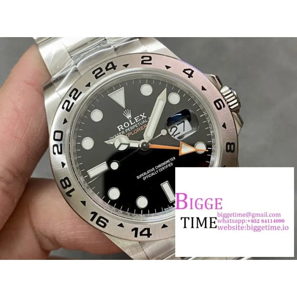 Explorer II 42mm 226570 Black 904L SS V2 GMF 1:1 Best Edition Black Dial on Bracelet  SH3285 (Correct Hand Stack) - Image 4