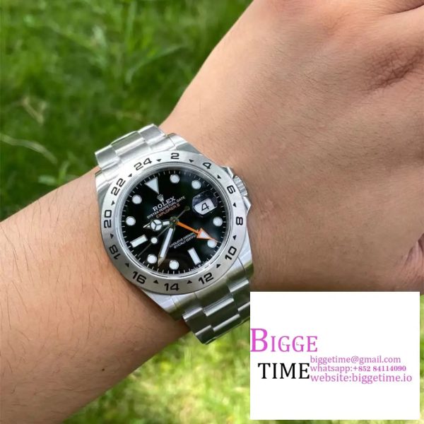 Explorer II 42mm 226570 Black 904L SS V2 GMF 1:1 Best Edition Black Dial on Bracelet  SH3285 (Correct Hand Stack) - Image 4