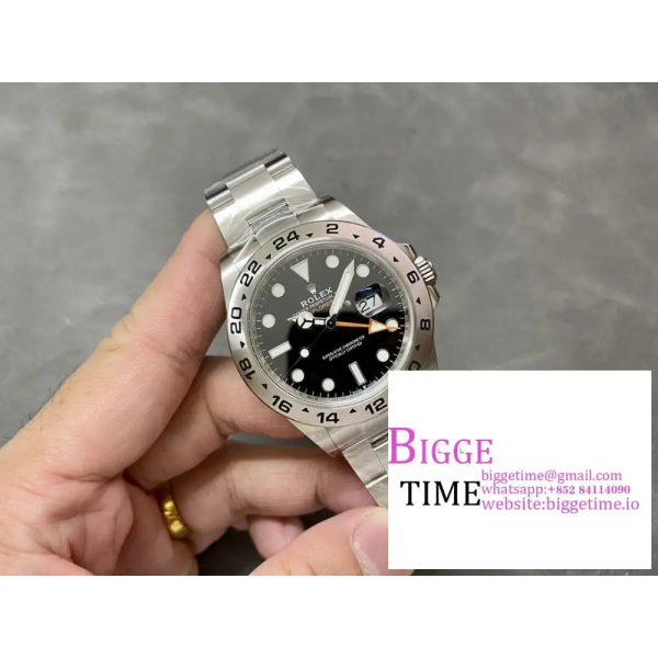 Explorer II 42mm 226570 Black 904L SS V2 GMF 1:1 Best Edition Black Dial on Bracelet  SH3285 (Correct Hand Stack) - Image 3