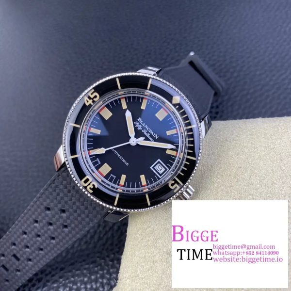 Fifty Fathoms 5008B Barakuda SS 1:1 GSF Best Edition Black Dial on Black Rubber Strap A1151 - Image 2
