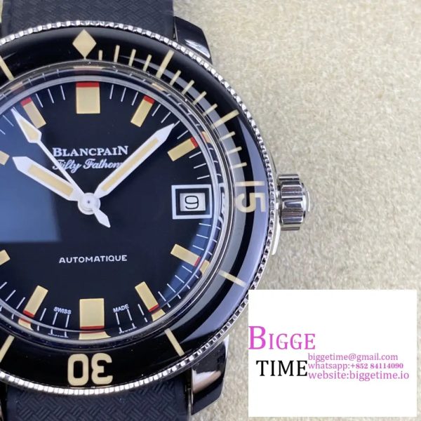 Fifty Fathoms 5008B Barakuda SS 1:1 GSF Best Edition Black Dial on Black Rubber Strap A1151 - Image 4