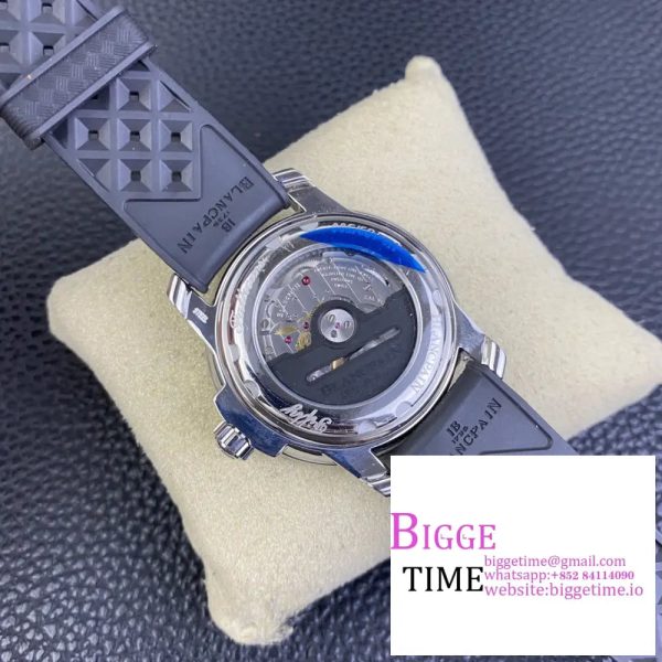 Fifty Fathoms 5008B Barakuda SS 1:1 GSF Best Edition Black Dial on Black Rubber Strap A1151 - Image 6