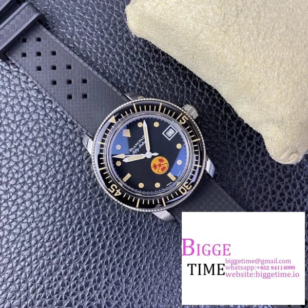 Fifty Fathoms 5008D No Rad SS 1:1 GSF Best Edition Black Dial on Black Rubber Strap A1151 - Image 4