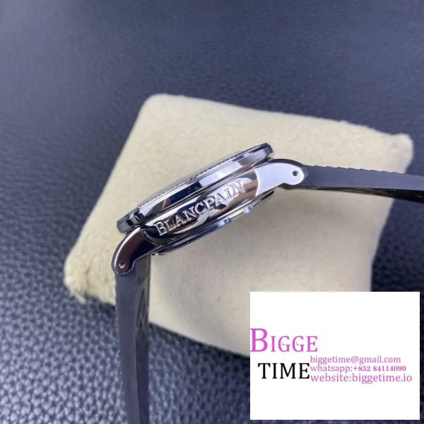 Fifty Fathoms 5008E No Rad Only Watch SS 1:1 GSF Best Edition Black Dial on Black Rubber Strap A1151 - Image 8