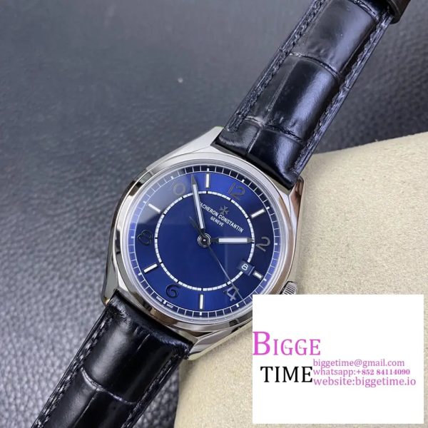 Fiftysix SS 40mm ZF 1:1 Best Edition Blue Dial on Black Leather Strap A1326 - Image 2