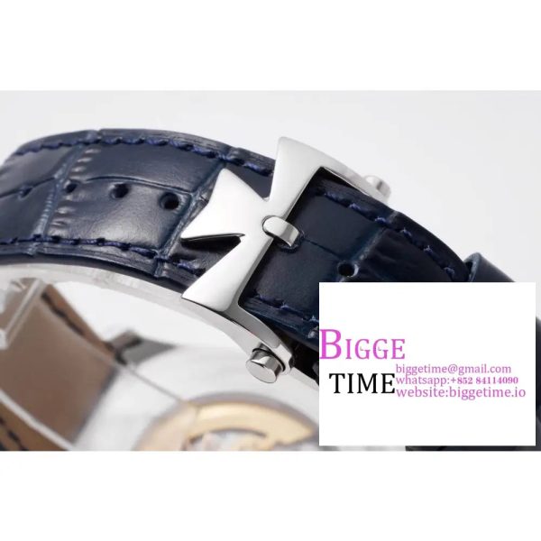 Fiftysix Complete Calendar SS 40mm ZF 1:1 Best Edition Blue Dial on Blue Leather Strap A2460 - Image 8