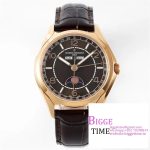 Fiftysix 40mm Complete Calendar RG Brown Dial Brown Leather Strap ZF A2460