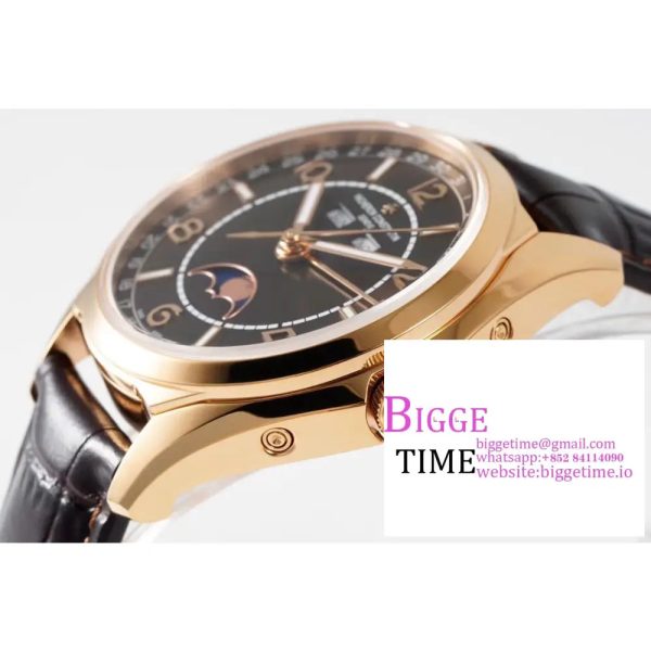 Fiftysix 40mm Complete Calendar RG Brown Dial Brown Leather Strap ZF A2460 - Image 3