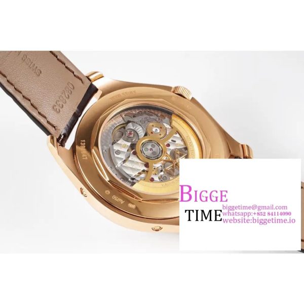 Fiftysix 40mm Complete Calendar RG Brown Dial Brown Leather Strap ZF A2460 - Image 9