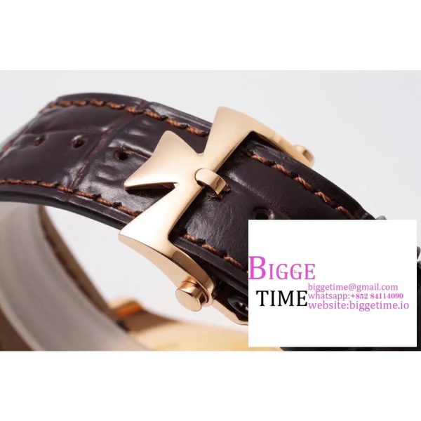 Fiftysix Complete Calendar RG 40mm ZF 1:1 Best Edition White Dial on Brown Leather Strap A2460 - Image 8