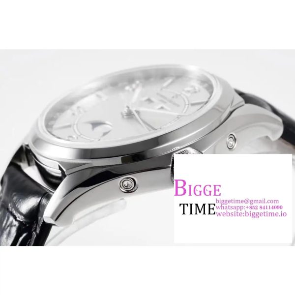 Fiftysix 40mm Complete Calendar Silver Dial Black Leather Strap ZF A2460 - Image 8
