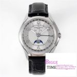 Fiftysix 40mm Complete Calendar Silver Dial Black Leather Strap ZF A2460