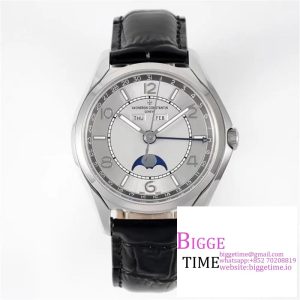 Fiftysix 40mm Complete Calendar Silver Dial Black Leather Strap ZF A2460