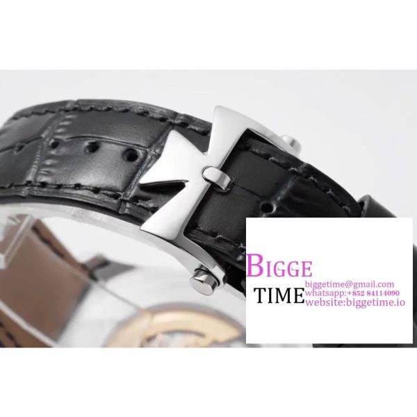 Fiftysix 40mm Complete Calendar Silver Dial Black Leather Strap ZF A2460 - Image 7