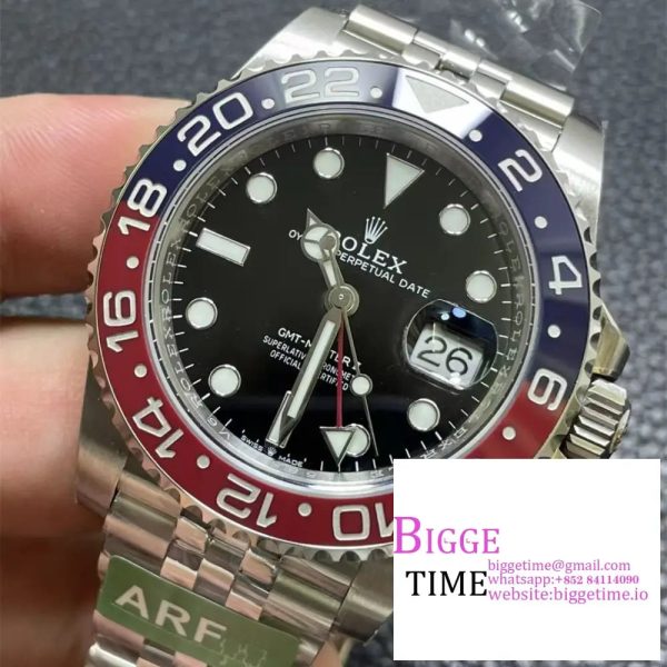 GMT Master II 126710 904L SS ARF Pepsi Bezel 1:1 Best Edition on Jubilee Bracelet VR3285 - Image 3