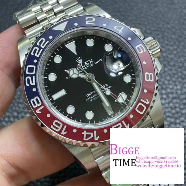 GMT Master II 126710 904L SS ARF Pepsi Bezel 1:1 Best Edition on Jubilee Bracelet VR3285 - Image 2