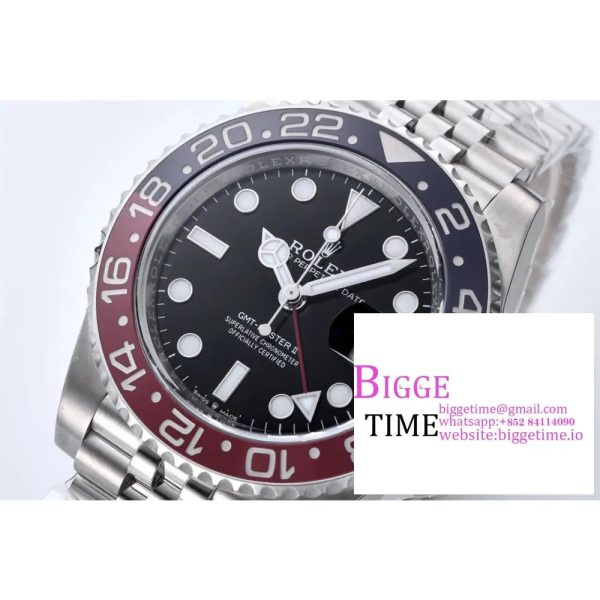 GMT-Master II 126710 BLRO Red/Blue Ceramic 904L Steel Clean Factory Best Edition on Jubilee Bracelet DD3285 CHS (New Bezel Insert) - Image 5