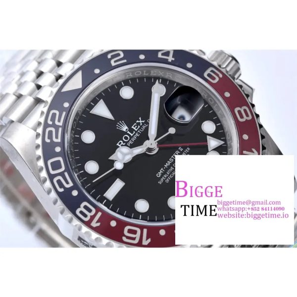 GMT-Master II 126710 BLRO Red/Blue Ceramic 904L Steel Clean Factory Best Edition on Jubilee Bracelet DD3285 CHS (New Bezel Insert) - Image 8