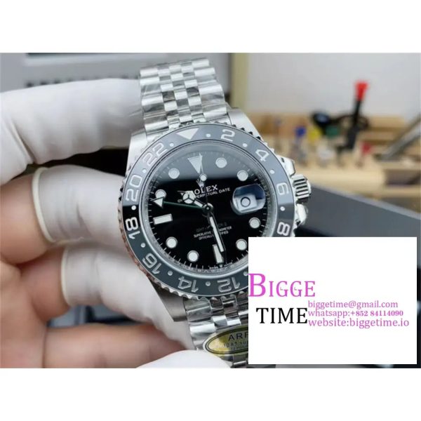 GMT-Master II 126710 GRNR 904L Black/Grey Ceramic Bezel Jubilee Bracelet ARF SH3285 - Image 4