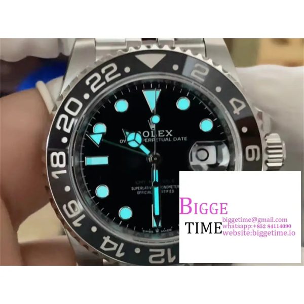 GMT-Master II 126710 GRNR 904L Black/Grey Ceramic Bezel Jubilee Bracelet ARF SH3285 - Image 7