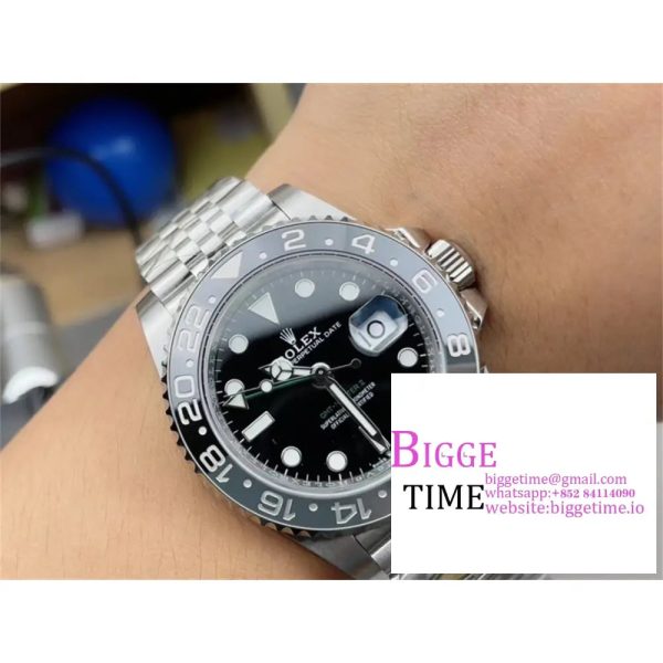 GMT-Master II 126710 GRNR 904L Black/Grey Ceramic Bezel Jubilee Bracelet ARF SH3285 - Image 3