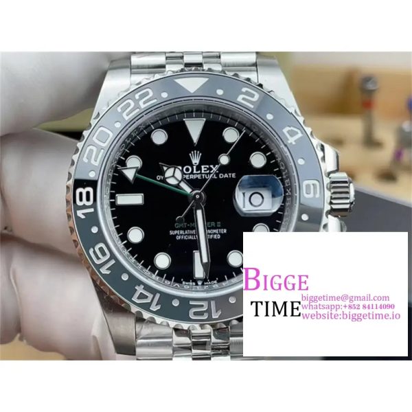 GMT-Master II 126710 GRNR 904L Black/Grey Ceramic Bezel Jubilee Bracelet ARF SH3285 - Image 2