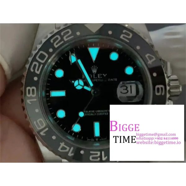 GMT-Master II 126710 GRNR Black/Gray Ceramic 904L Steel Clean 1:1 Best Edition on Jubilee Strap DD3285 - Image 4