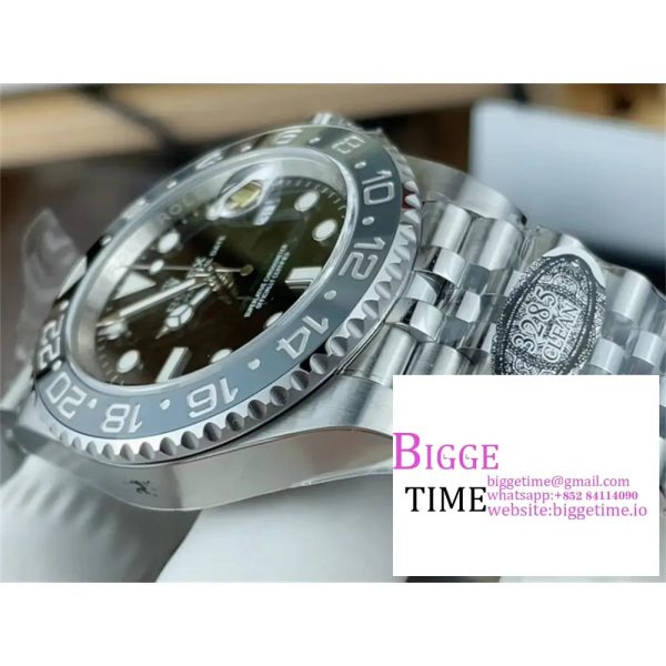GMT-Master II 126710 GRNR Black/Gray Ceramic 904L Steel Clean 1:1 Best Edition on Jubilee Strap DD3285 - Image 5