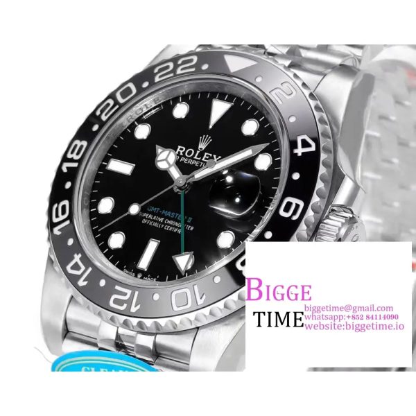 GMT-Master II 126710 GRNR Black/Gray Ceramic 904L Steel Clean 1:1 Best Edition on Jubilee Strap DD3285 - Image 3