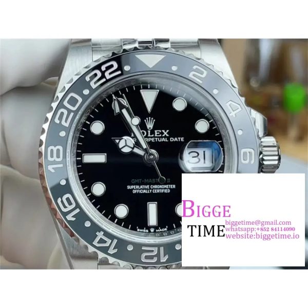 GMT-Master II 126710 GRNR Black/Gray Ceramic 904L Steel Clean 1:1 Best Edition on Jubilee Strap DD3285