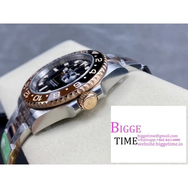 GMT-Master II 126711 CHNR Root Beer 904L Black/Brown Ceramic Bezel RG/SS Oyster Bracelet C+F DD3285 - Image 3