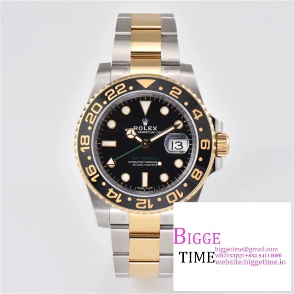 GMT Master II 126713 SS Clean 1:1 Best Edition Black Dial on YG/SS Jubilee Bracelet DD3285