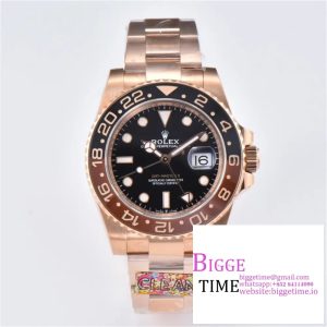 GMT-Master II 126715 CHNR Black/Brown Ceramic Clean Factory 1:1 Best Edition on RG Bracelet DD3285