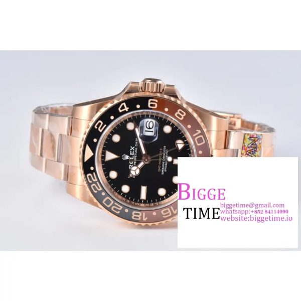GMT-Master II 126715 CHNR Black/Brown Ceramic Clean Factory 1:1 Best Edition on RG Bracelet DD3285 - Image 6