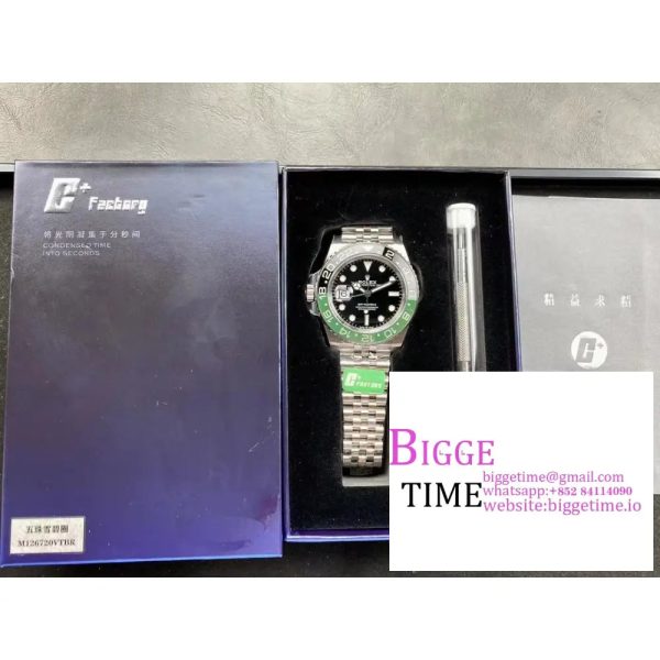 GMT-Master II 126720 VTNR 904L Sprite Black/Green Ceramic Bezel Jubilee Bracelet C+F DD3285 - Image 8