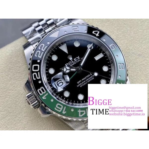 GMT-Master II 126720 VTNR 904L Sprite Black/Green Ceramic Bezel Jubilee Bracelet C+F DD3285 - Image 3
