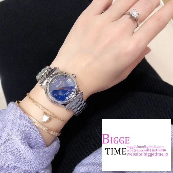 Happy Sport 30mm Blue Dial SS Bracelet NRF A2892 - Image 3