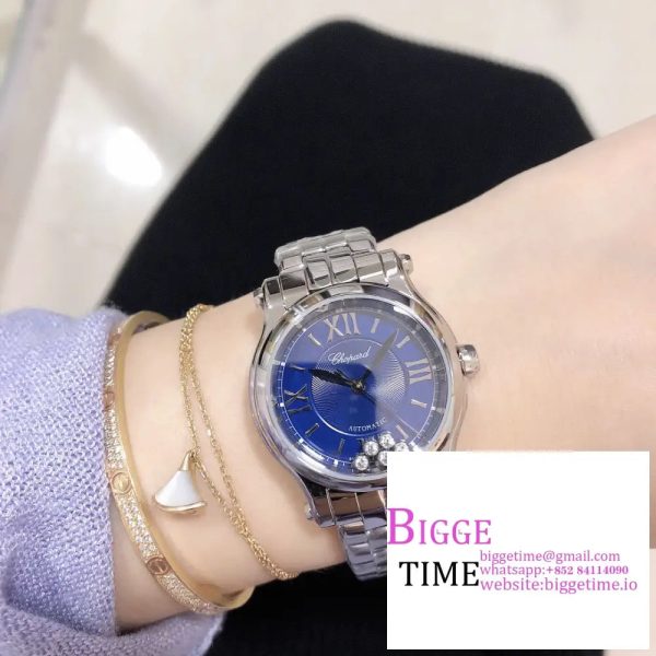 Happy Sport 30mm Blue Dial SS Bracelet NRF A2892 - Image 2