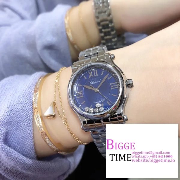 Happy Sport 30mm Blue Dial SS Bracelet NRF A2892 - Image 4