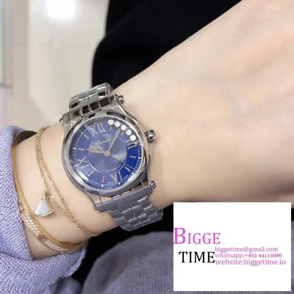 Happy Sport 30mm Blue Dial SS Bracelet NRF A2892 - Image 5