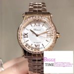 Happy Sport 30mm Diamond Bezel RG White Dial RG Bracelet NRF A2892