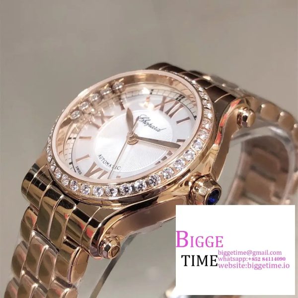Happy Sport 30mm Diamond Bezel RG White Dial RG Bracelet NRF A2892 - Image 6